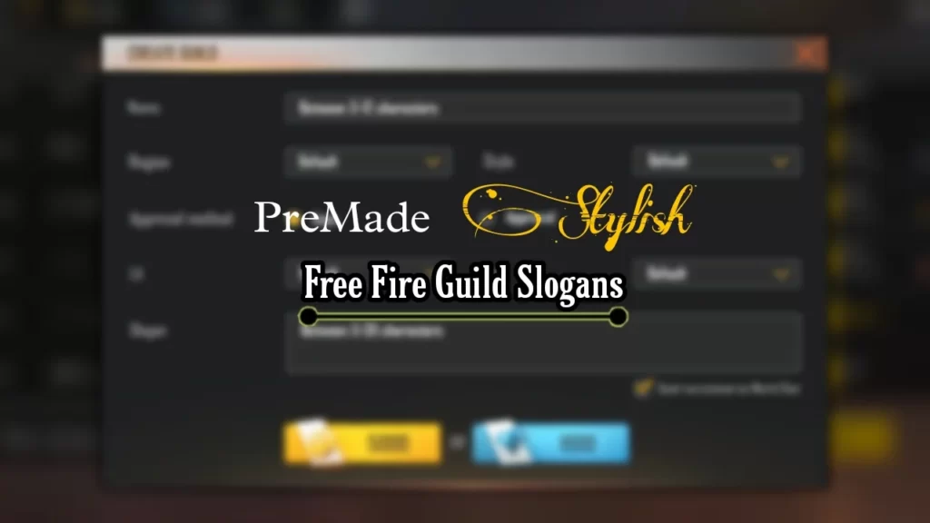Pre-Made Stylish Free Fire Guild Slogans