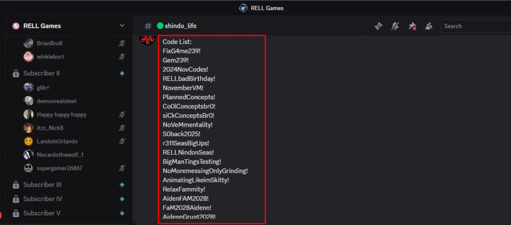 Shindo Life Private Server Codes