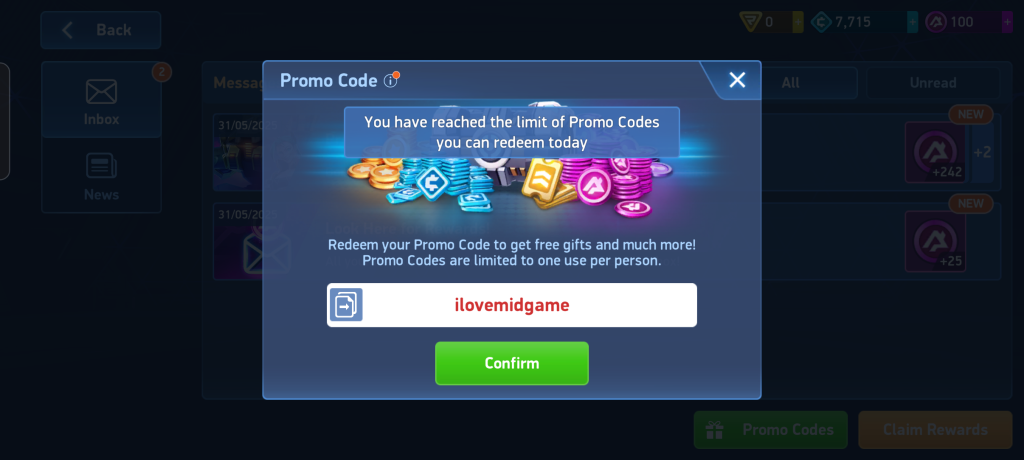 Mech Arena Promo Issues