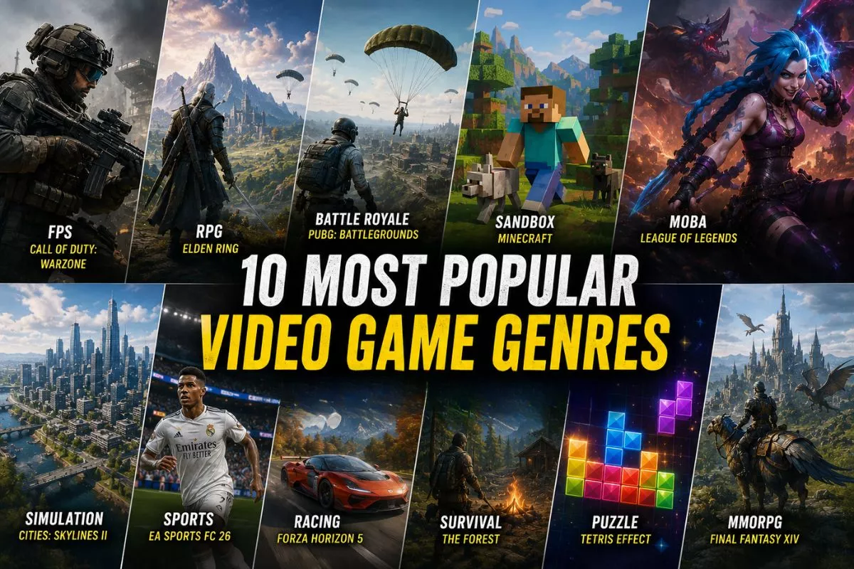 Type Video Games Names 10 Most Popular Video Game Genres in 2026 (With Examples) - GamesRoid